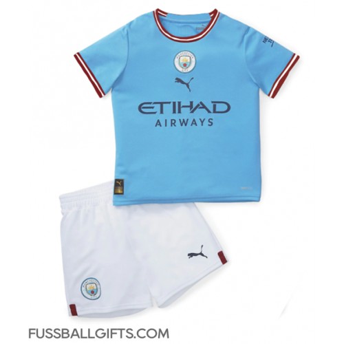 Manchester City Fußballbekleidung Heimtrikot Kinder 2022-23 Kurzarm (+ kurze hosen)